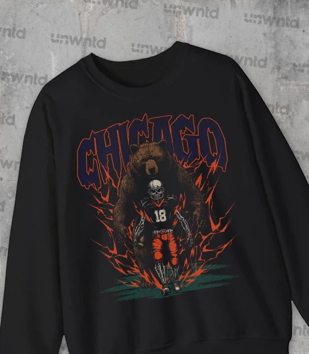 Chicago Football Sweatshirt - Graphic Crewnecks - Skeleton